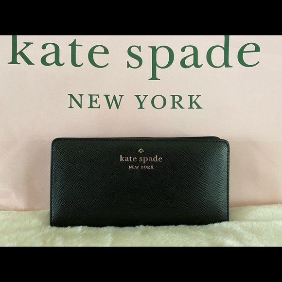 kate spade Handbags - NWT! Kate Spade Staci Saffiano Leather Large Slim Bifold Black